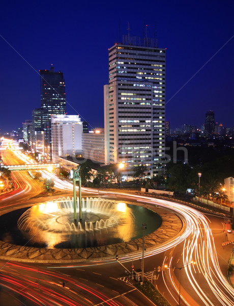 夜 交通 時間 視圖 中心 商業照片 © photosoup