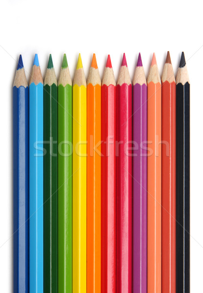 Renk kalemler renkli yalıtılmış beyaz ahşap Stok fotoğraf © photosoup