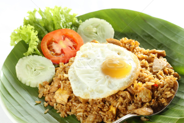 フライド コメ インドネシアの 卵 レストラン 朝食 ストックフォト © photosoup