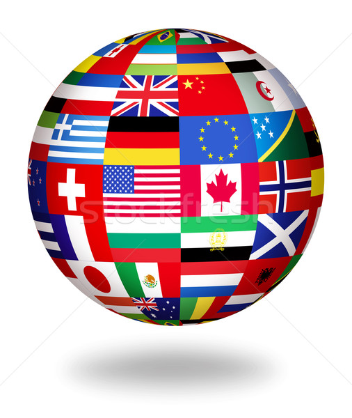 La nivel mondial steaguri lume glob acoperit Imagine de stoc © photosoup