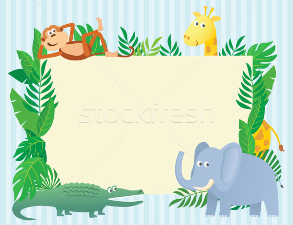Animal themed party invitation card template Stock photo © photosoup