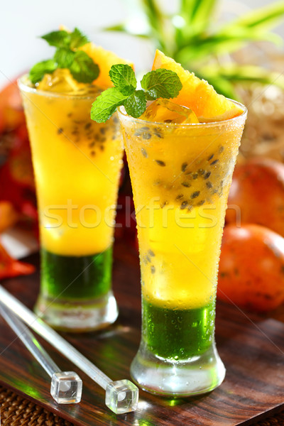 Pasión frutas bebidas jugo de naranja salud Foto stock © photosoup
