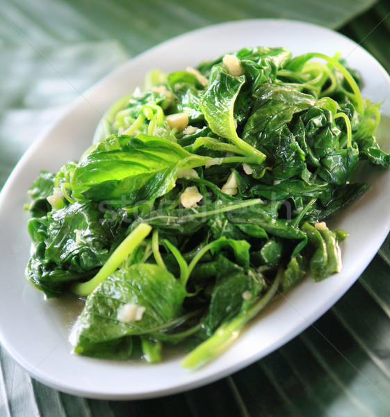 Stir fried water spinach with garlic Stock photo © photosoup
