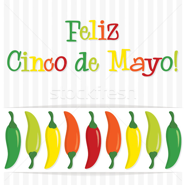 'Feliz Cinco de Mayo' (Happy 5th of May) chilli card  Stock photo © piccola