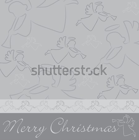 Hand drawn angel 'Merry Christmas' card in vector format. Stock photo © piccola