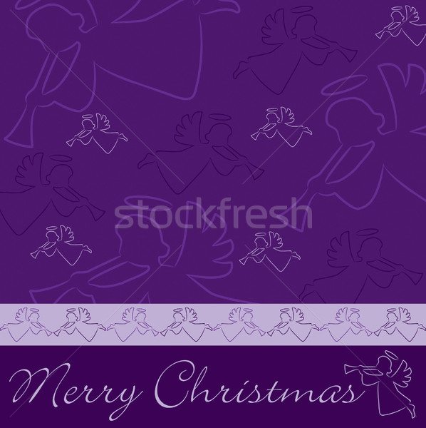 Hand drawn angel 'Merry Christmas' card in vector format. Stock photo © piccola