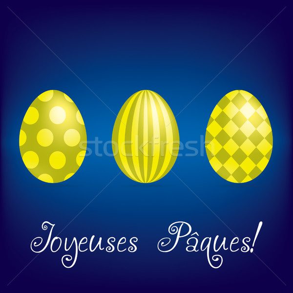 Stock fotó: Francia · kellemes · húsvétot · fényes · tojás · kártya · vektor