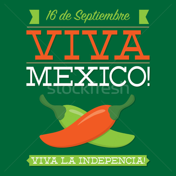 Retro style Viva Mexico card in vector format. Stock photo © piccola