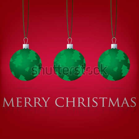 Bright orange Merry Christmas bauble card in vector format. Stock photo © piccola