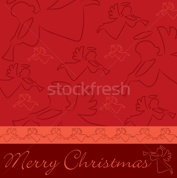 Hand drawn angel 'Merry Christmas' card in vector format. Stock photo © piccola