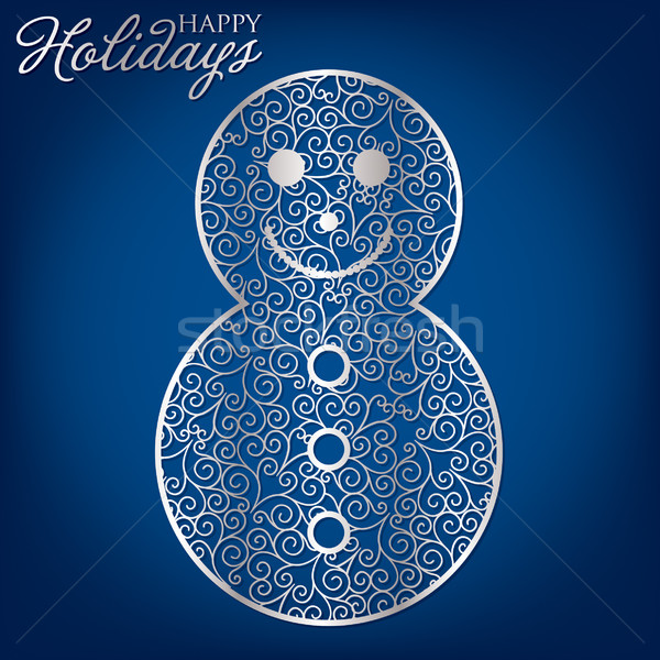 Elegant filigree Christmas card in vector format. Stock photo © piccola