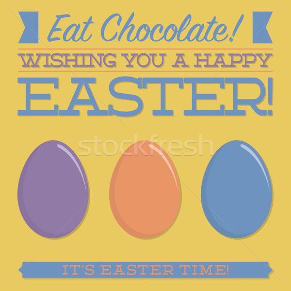 Retro style Easter typographic card in vector format. Stock photo © piccola