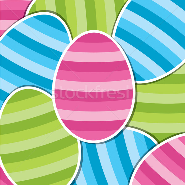Stock photo: Bright Easter egg sticker background in vector format.