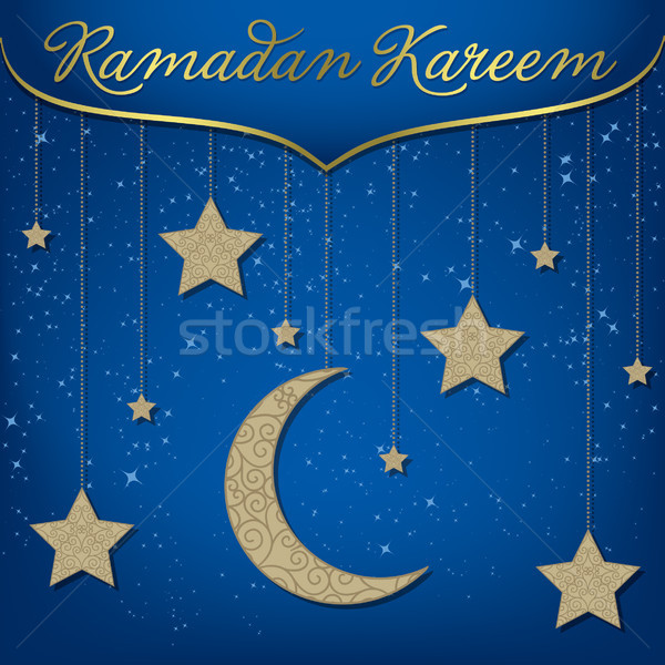 Ramadán nagyvonalú kártya vektor formátum textúra Stock fotó © piccola