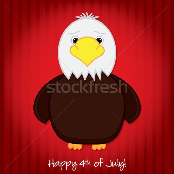 Cute cartoon eagle Independence Day card in vector format. Stock photo © piccola