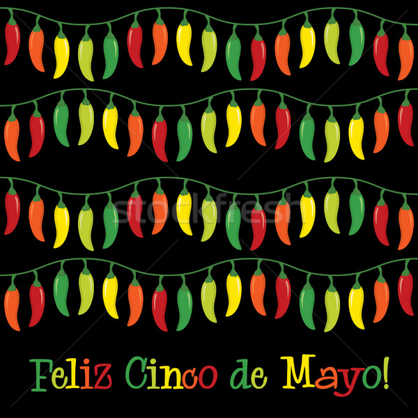 'Feliz Cinco de Mayo' (Happy 5th of May) chilli card  Stock photo © piccola