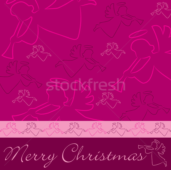 Hand drawn angel 'Merry Christmas' card in vector format. Stock photo © piccola