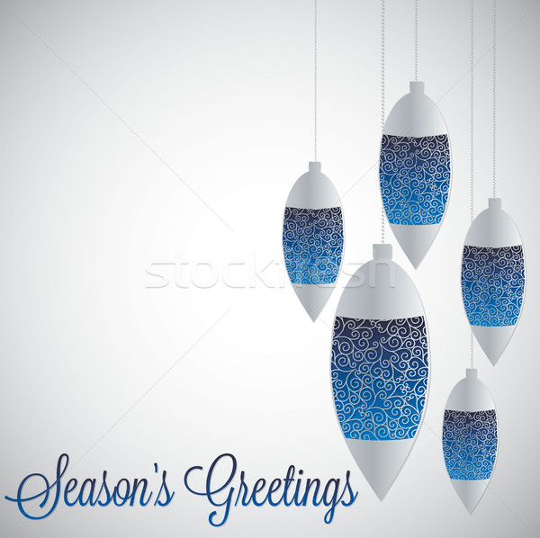 White filigree baubles with gradient in vector format. Stock photo © piccola