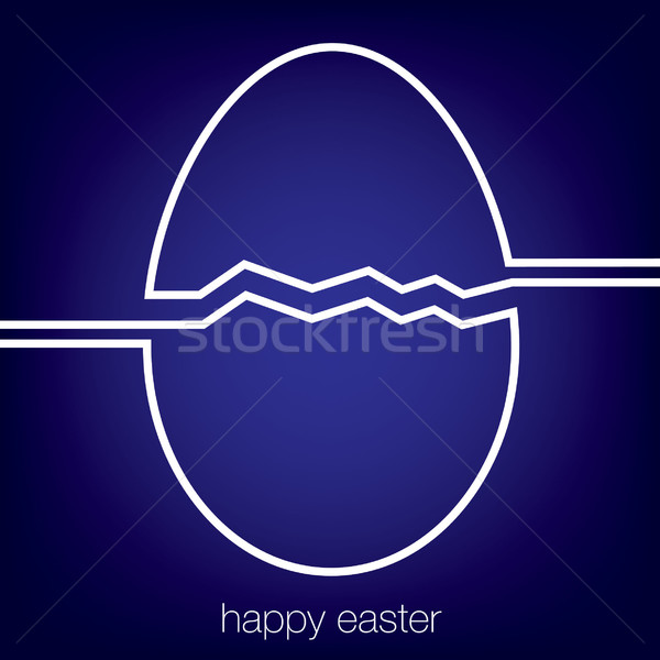 Line easter egg karty wektora format szczęśliwy Zdjęcia stock © piccola