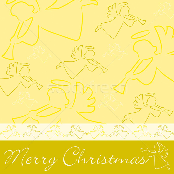 Hand drawn angel 'Merry Christmas' card in vector format. Stock photo © piccola