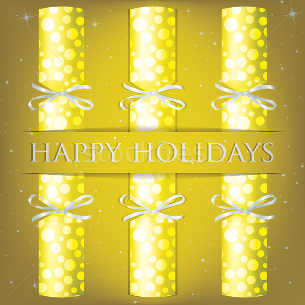 Happy Holidays spotty cracker card in vector format. Stock photo © piccola