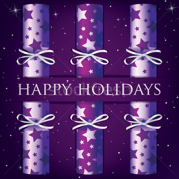 Happy Holidays star cracker card Stock photo © piccola