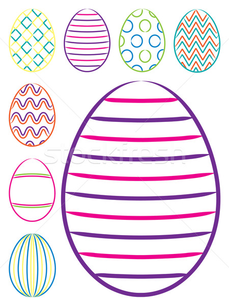 Bright hand drawn Easter eggs in vector format. Stock photo © piccola