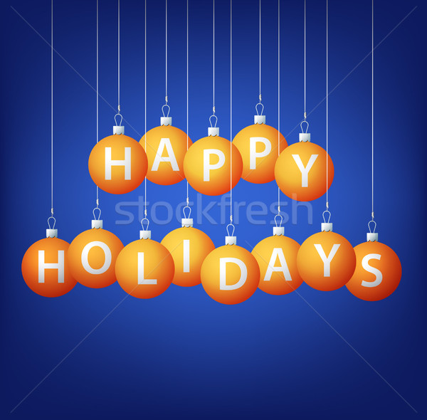 Glücklich Feiertage hängen Spielerei Karte Vektor Stock foto © piccola
