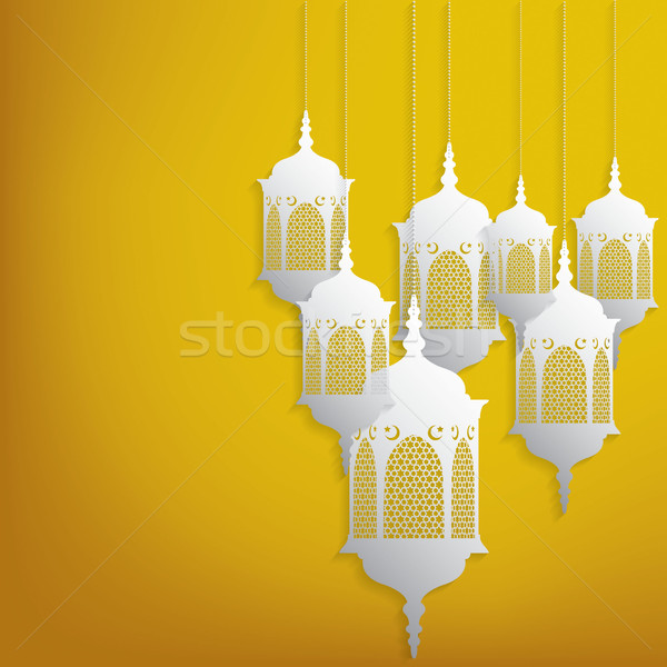 Arabic/ Moroccan lantern card in vector format. Stock photo © piccola