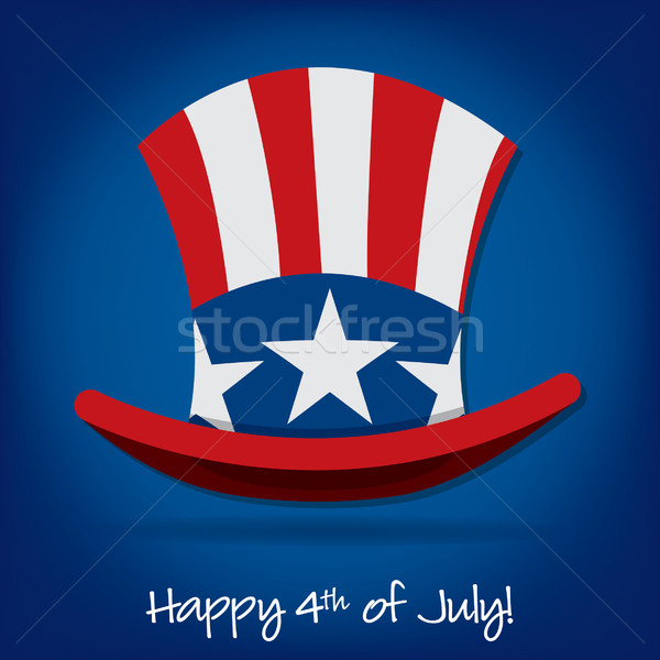 Patriotic Uncle Sam hat 4th of July card in vector format. Stock photo © piccola