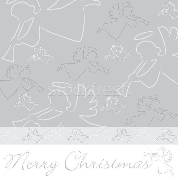 Hand drawn angel 'Merry Christmas' card in vector format. Stock photo © piccola