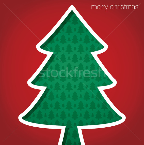 Christmas Tree 'Merry Christmas' cut out card in vector format. Stock photo © piccola