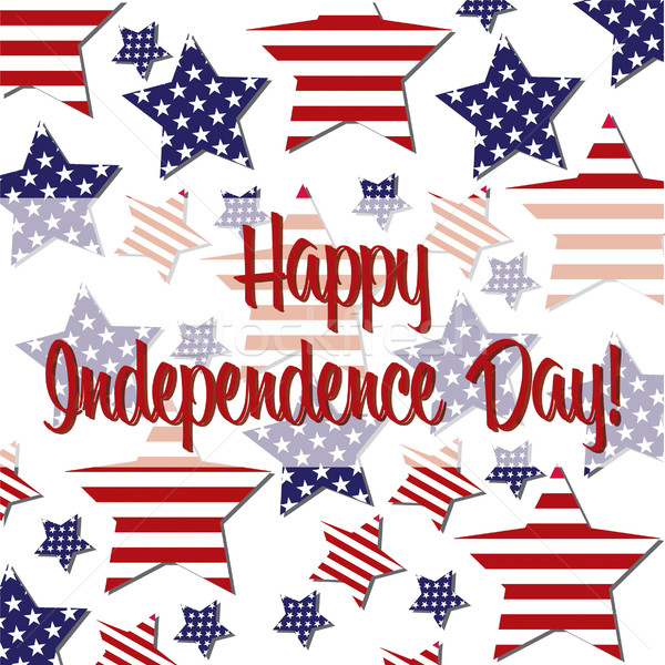 Patterned Independence Day star card in vector format. Stock photo © piccola