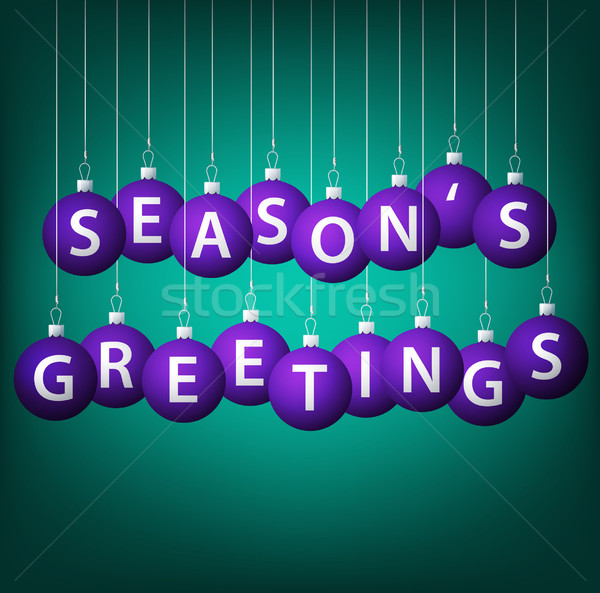 Season's Greetings hanging bauble card in vector format. Stock photo © piccola