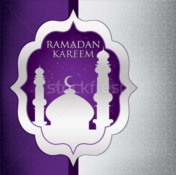 Ramadán nagyvonalú mecset kártya vektor formátum Stock fotó © piccola