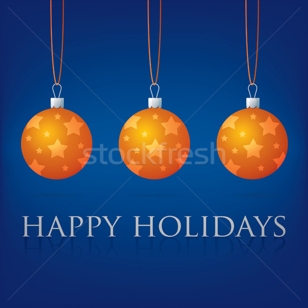 Bright blue Happy Holidays bauble card in vector format. Stock photo © piccola