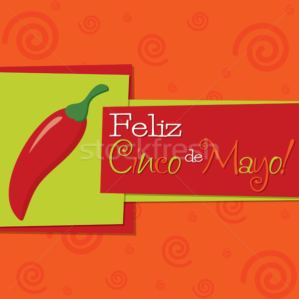 Funky chilli 'Feliz Cinco de Mayo' (Happy 5th of May) card in ve Stock photo © piccola