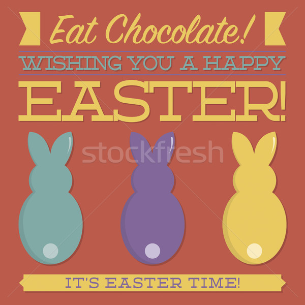 Retro style Easter typographic card in vector format. Stock photo © piccola