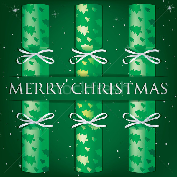 Merry Christmas tree cracker card in vector format. Stock photo © piccola