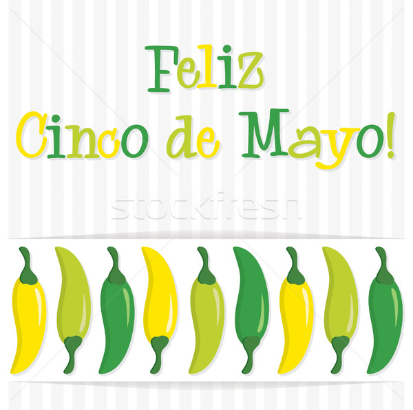 'Feliz Cinco de Mayo' (Happy 5th of May) chilli card in vector f Stock photo © piccola