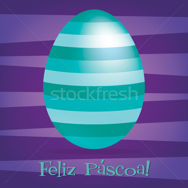 Bright Portuguese Happy Easter card in vector format. Stock photo © piccola