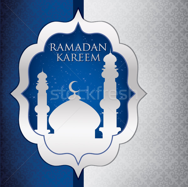 'Ramadan Kareem' (Generous Ramadan) mosque card in vector format Stock photo © piccola