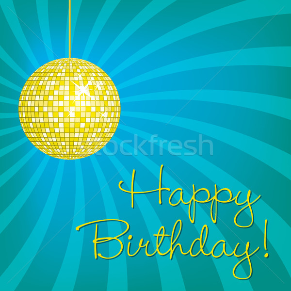 Stockfoto: Heldere · disco · ball · gelukkige · verjaardag · kaart · vector · formaat