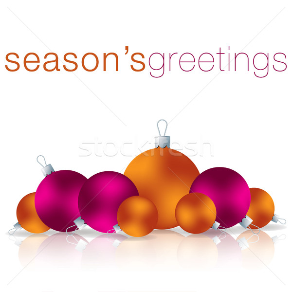 Season's Greetings bauble card in vector format. Stock photo © piccola