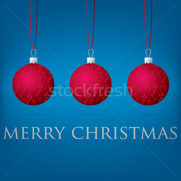 Bright blue Merry Christmas bauble card in vector format. Stock photo © piccola
