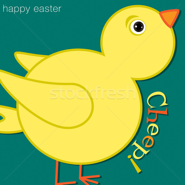 Cheep! Chick Happy Easter Card in vector format. Stock photo © piccola