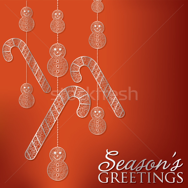 Formal Christmas filigree card in vector format. Stock photo © piccola