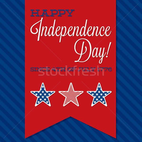 Retro ribbon Independence Day card in vector format. Stock photo © piccola