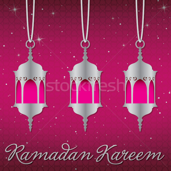 'Ramadan Kareem' (Generous Ramadan) lantern greeting card in vector format. Stock photo © piccola