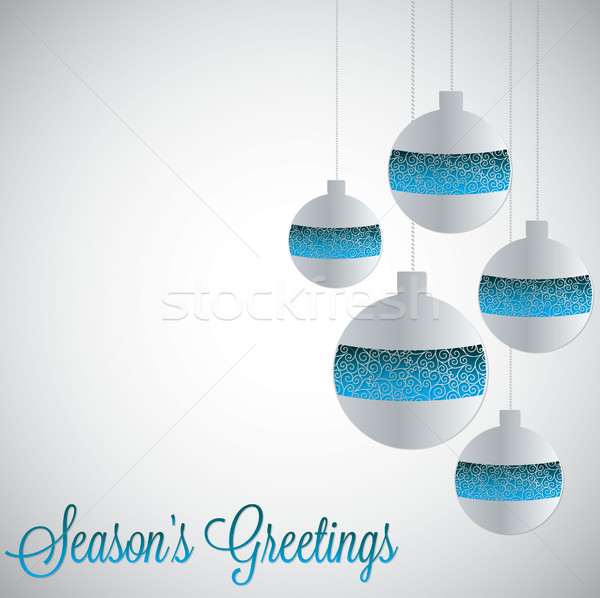 White filigree baubles with gradient in vector format. Stock photo © piccola